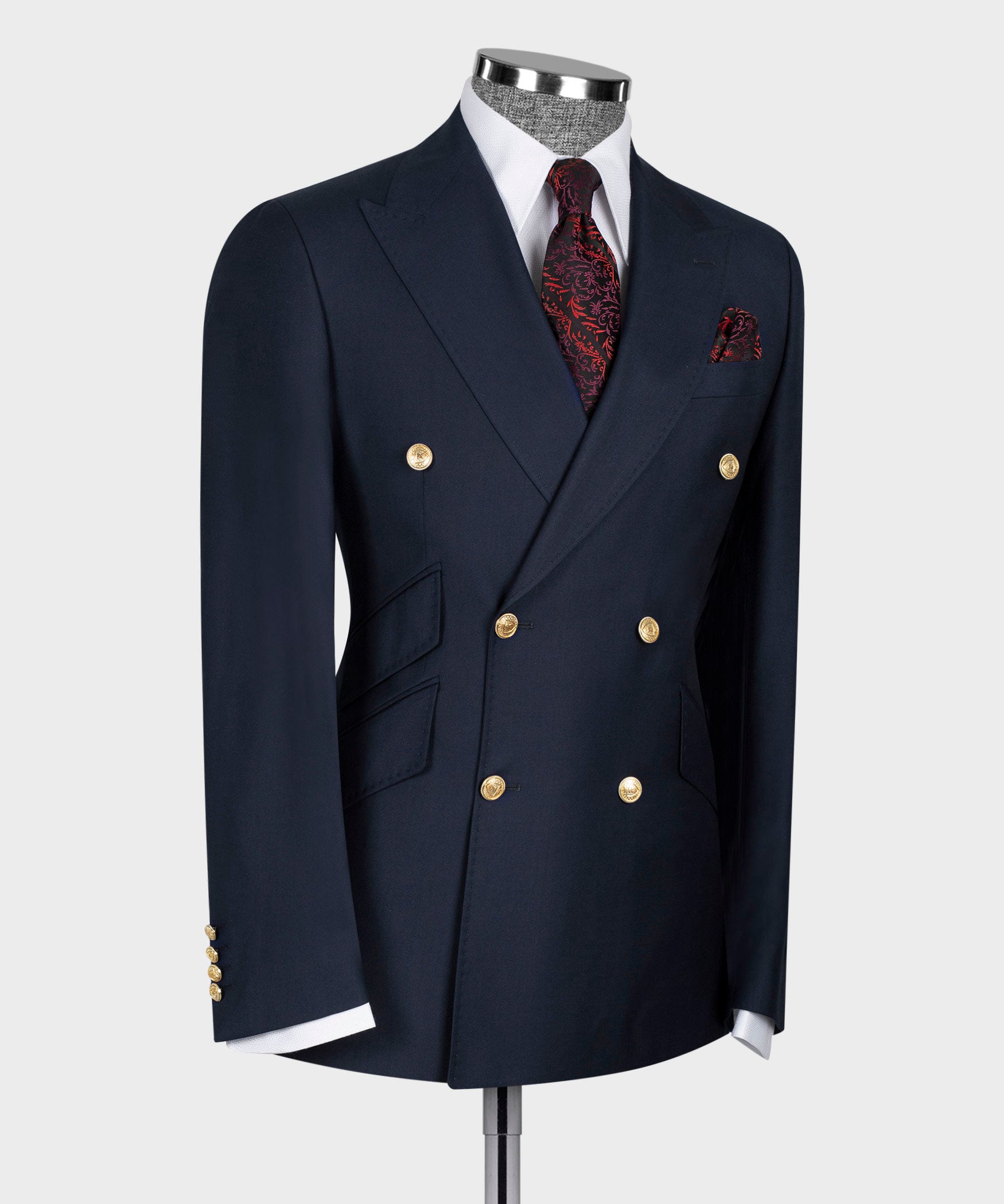 Double Breasted Gold Button Men’s Suit – Dio Babylonian
