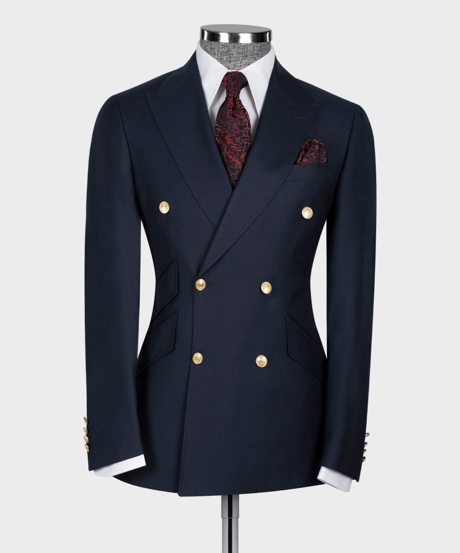 Double Breasted Gold Button Men’s Suit – Dio Babylonian