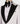 Black Gem Stone Collar White Custom Tuxedo